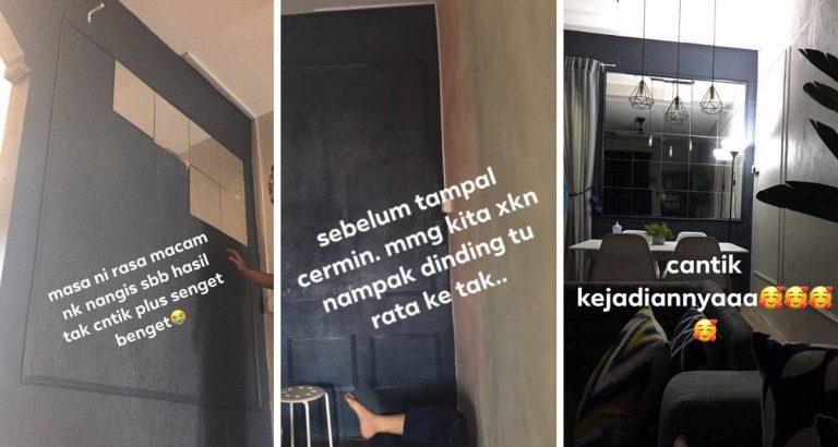 Teknik Senang Tampal Cermin Pada Dinding Tak Rata